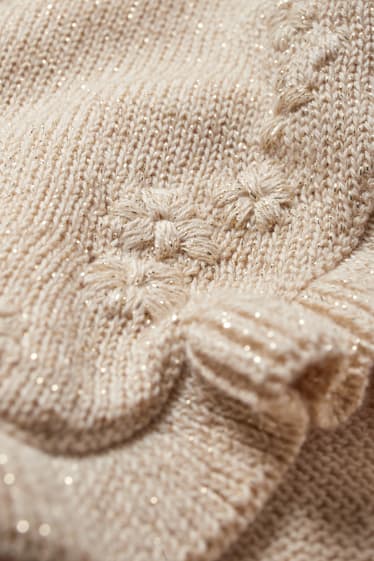 Children Girls - Knitted bolero - beige