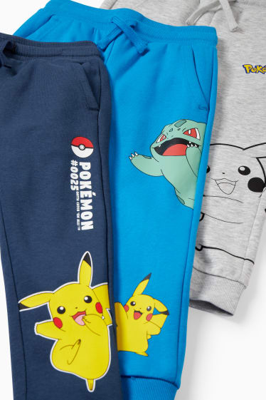 Enfants garçons - Lot de 3 - Pokémon - pantalon de jogging - bleu foncé
