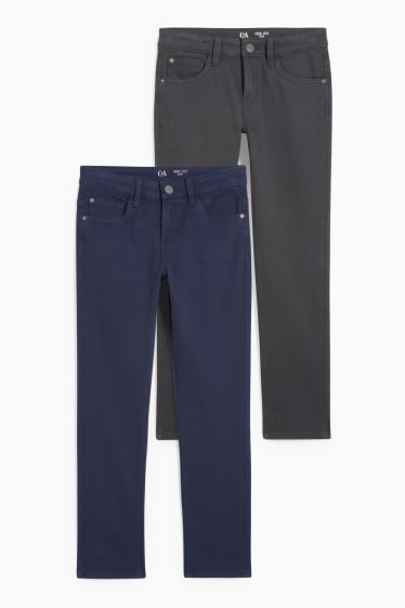 Enfants - Lot de 2 - pantalons - bleu foncé