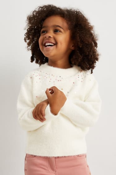 Kinder Mädchen - Pullover - cremeweiss