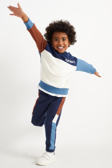 Bambini - Set - felpa con cappuccio e pantaloni sportivi - 2 pezzi - blu scuro