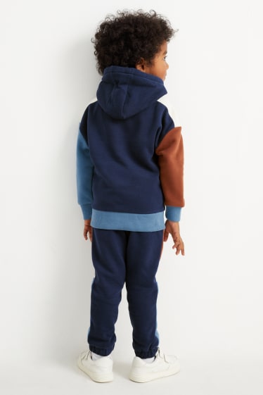 Niños - Conjunto - sudadera con capucha y pantalón de deporte - 2 piezas - azul oscuro