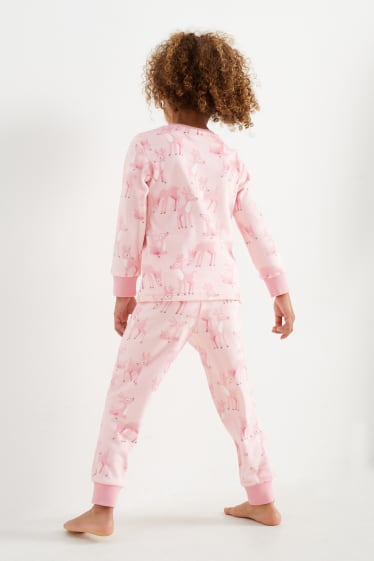 Dětské - Srneček - fleecové pyžamo - 2dílné - růžová