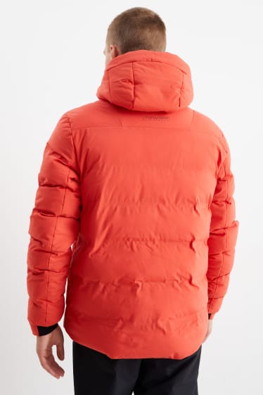 Heren - Ski-jas met capuchon - rood