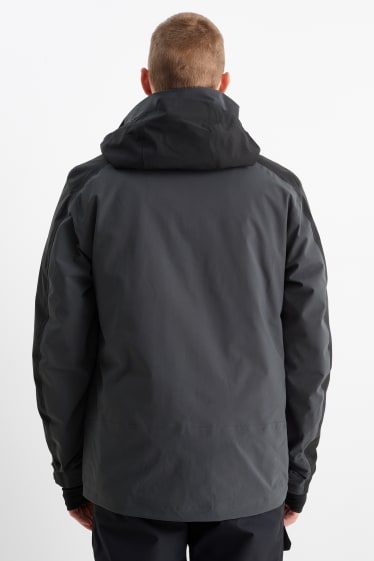 Men - Ski jacket with hood - 2-in-1 look - black