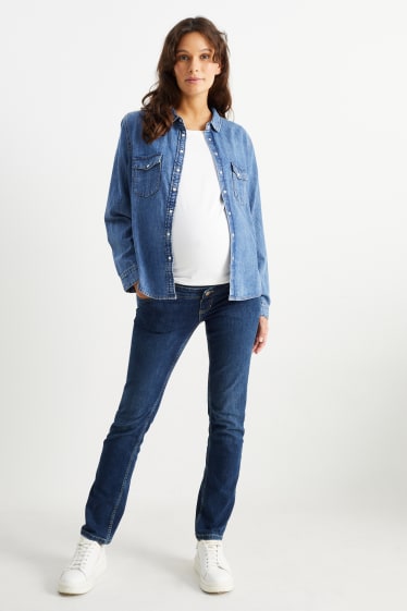 Dona - Texans de maternitat - straight jeans - LYCRA® - texà blau