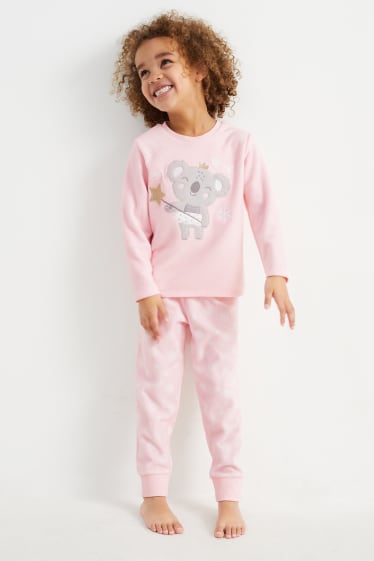 Enfants filles - Koala - Pyjama en polaire - rose