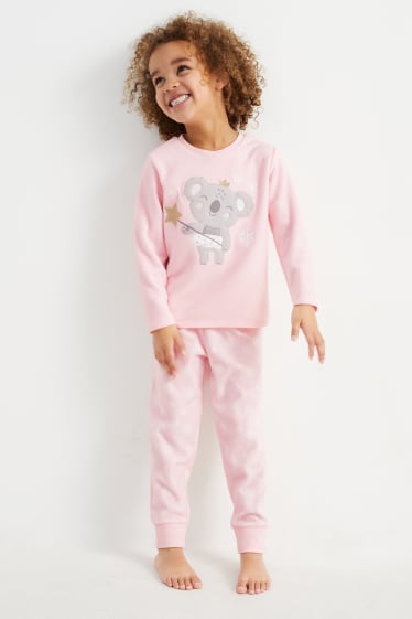 Kinderen - Koala - pyjama van fleece - roze