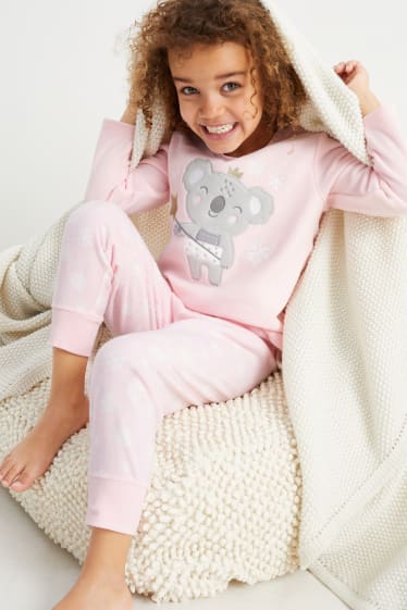 Enfants filles - Koala - Pyjama en polaire - rose