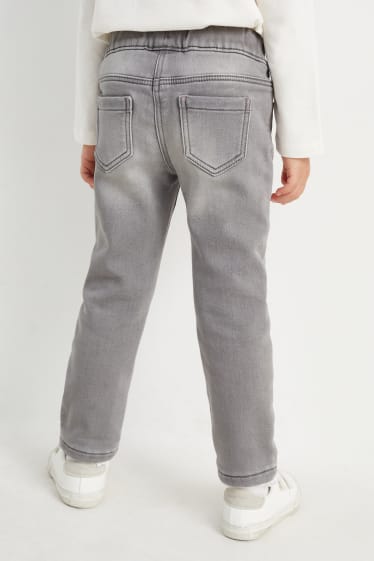 Dzieci - Jednorożec - skinny jeans - dżinsy ocieplane - dżins-jasnoszary
