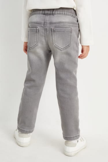 Niños - Unicornio - skinny jeans - vaqueros térmicos - vaqueros - gris claro