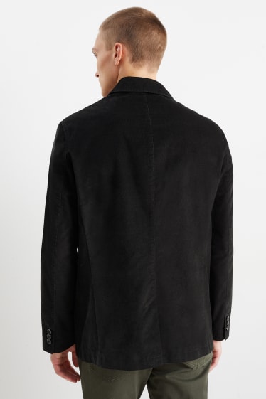 Men - Tailored corduroy jacket - slim fit - black