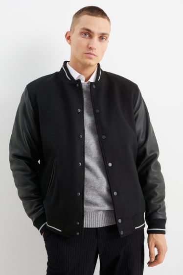 Men - Varsity jacket - black