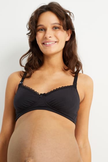 Donna - Confezione da 2 - reggiseno per allattamento - nero