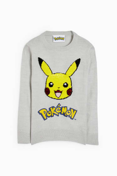 Copii - Pokémon - pulover - gri deschis