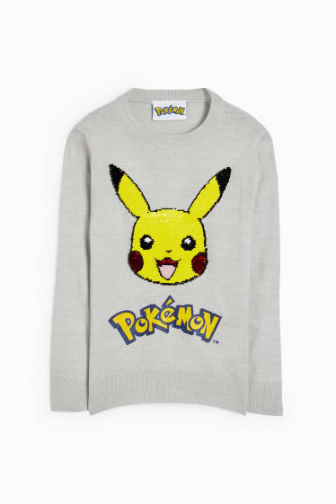 Kinder - Pokémon - Pullover - hellgrau