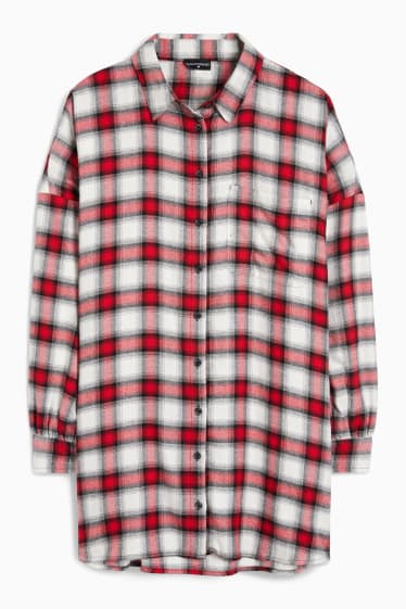 Teens & young adults - CLOCKHOUSE - flannel blouse - check - white / red