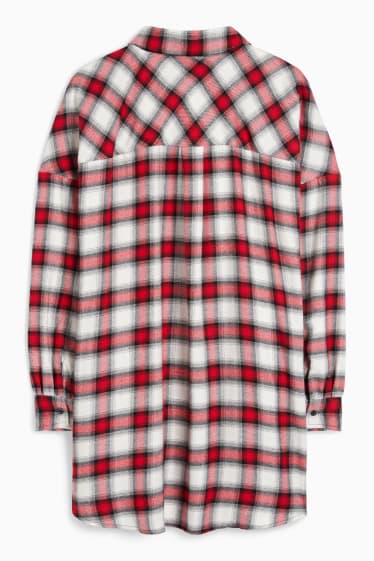 Jóvenes - CLOCKHOUSE - blusa de franela - de cuadros - blanco / rojo