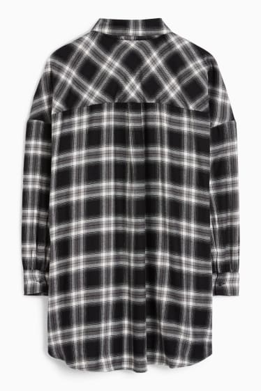 Damen - CLOCKHOUSE - Flanellbluse - kariert - weiß / schwarz