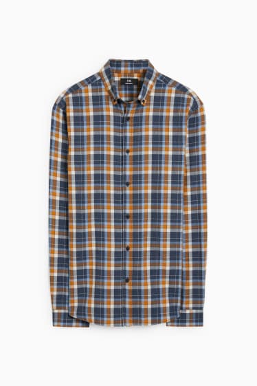 Hommes - Pull et chemise - regular fit - col button down - havane