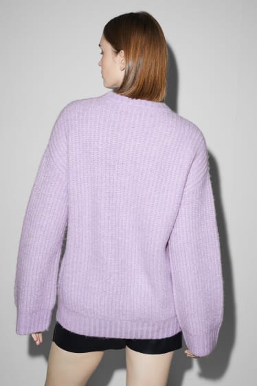 Ados & jeunes adultes - CLOCKHOUSE - pullover - bordure côtelée - violet clair