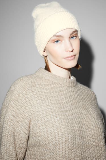 Femmes - CLOCKHOUSE - bonnet en maille - blanc