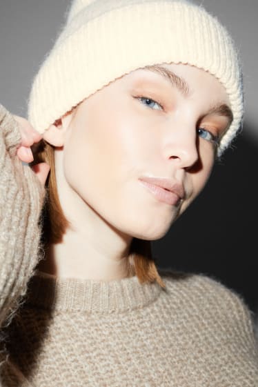 Femmes - CLOCKHOUSE - bonnet en maille - blanc
