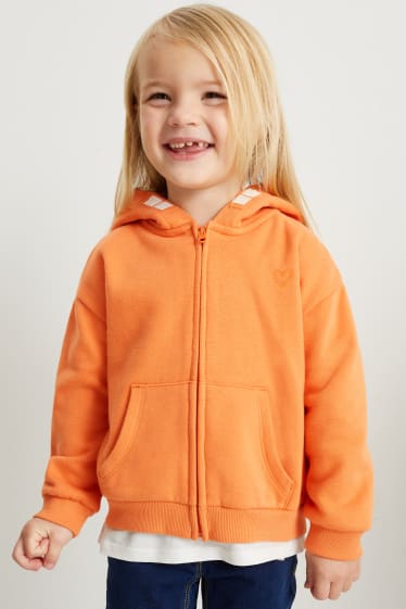 Dětské - Tepláková bunda s kapucí - oranžová