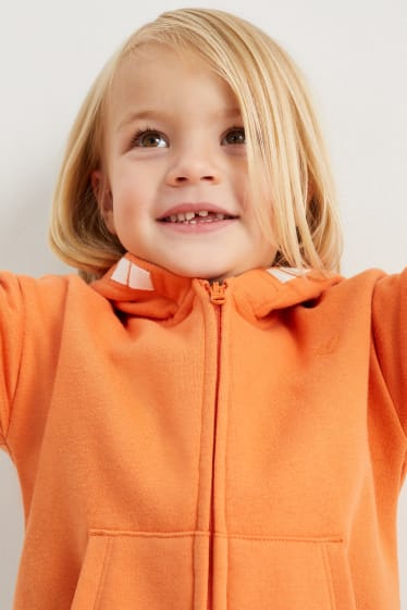 Enfants - Sweat zippé à capuche - orange