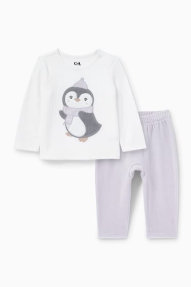 Nadó nena - Pijama d’hivern per a nadó - 2 peces - blanc