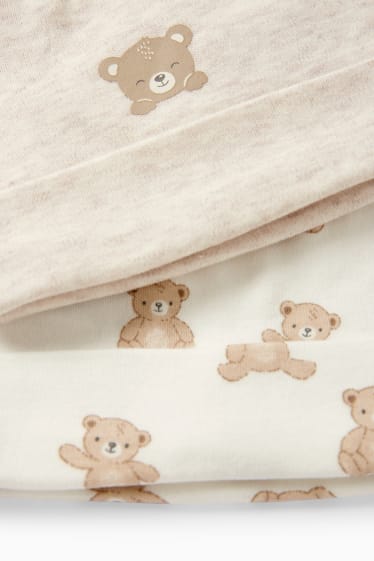 Babies - Multipack of 2 - teddy bear - baby hat - light beige