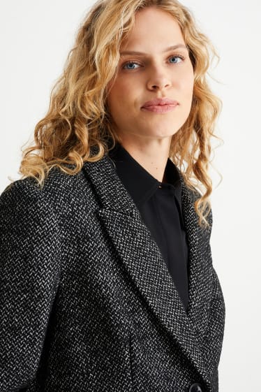 Women - Coat - black / white