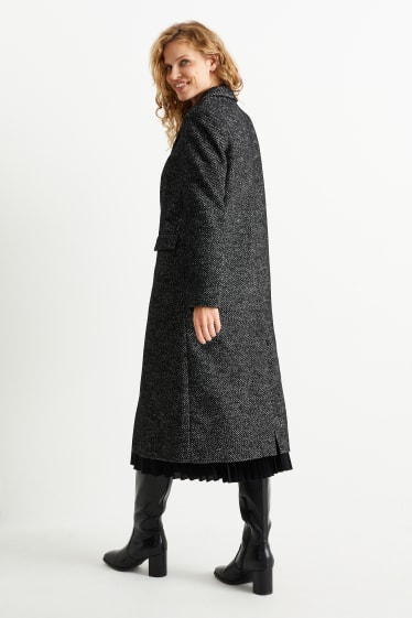 Women - Coat - black / white