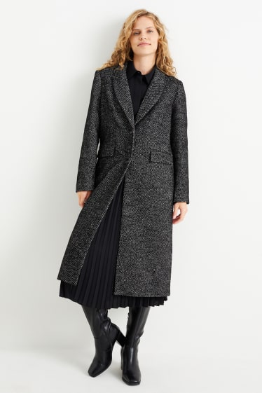 Women - Coat - black / white