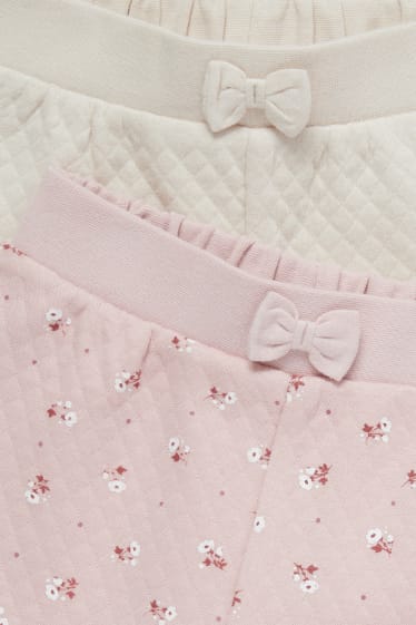 Baby Mädchen - Multipack 2er - Blümchen - Baby-Jogginghose - hellbeige