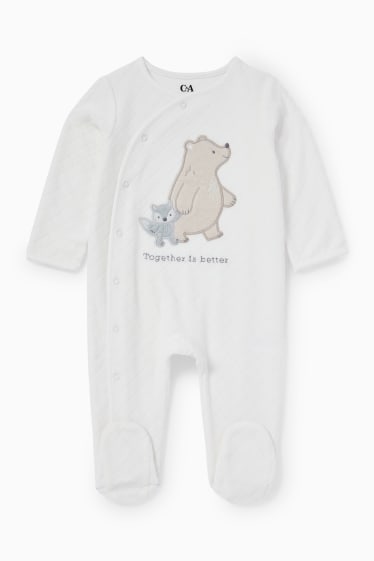 Unisex - Motiv medvídka - pyžamo pro miminka - bílá