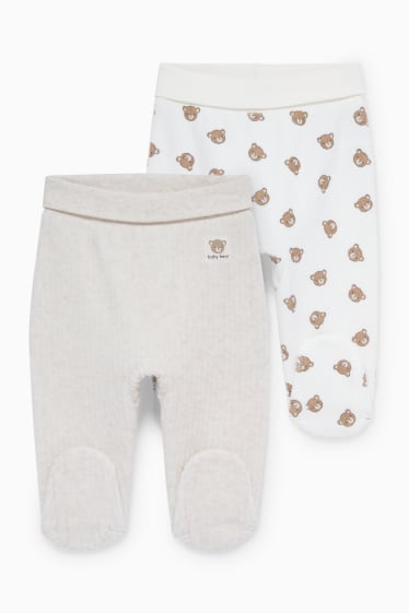 Miminka - Multipack 2 ks - medvídci - kalhoty pro novorozence - bílá
