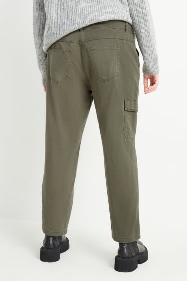 Femmes - Pantalon cargo - mid waist - slim fit - vert