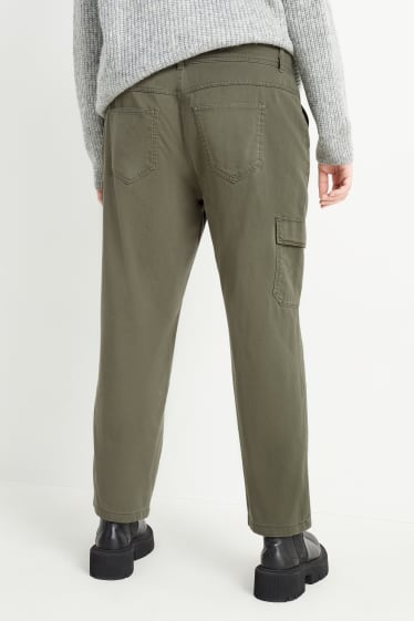 Donna - Pantaloni cargo - vita media - slim fit - verde