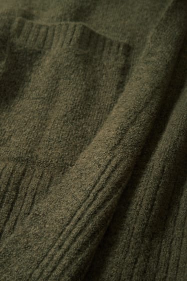 Dona - Jaqueta de punt llarga - verd fosc