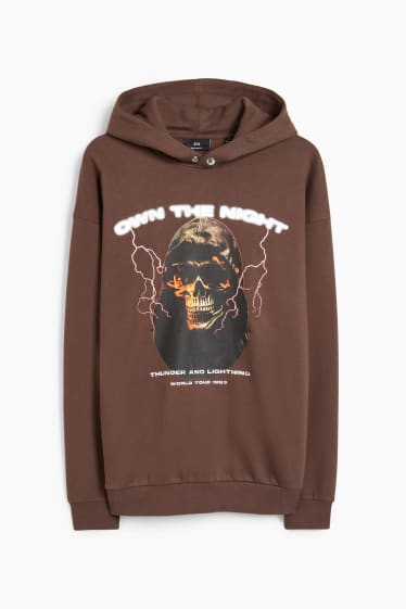 Heren - Hoodie - donkerbruin