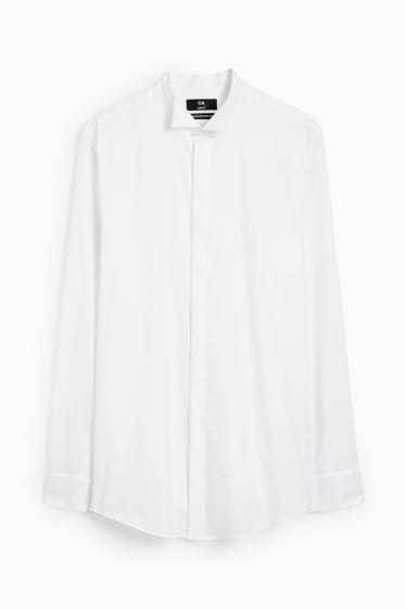 Hombre - Camisa de esmoquin - slim fit - cuello con picos - de planchado fácil - blanco