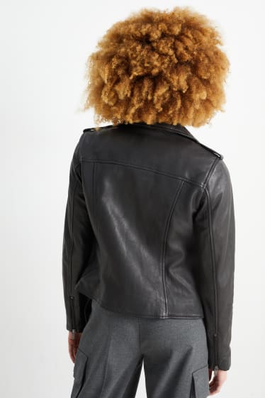 Damen - Lederjacke - schwarz