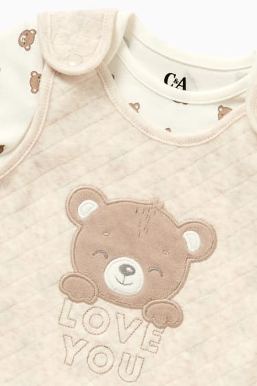 Unisex - Orsetto - set con tutina - 2 pezzi - beige