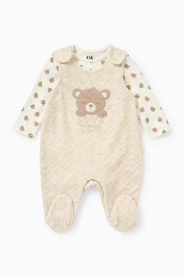 Unisex - Orsetto - set con tutina - 2 pezzi - beige