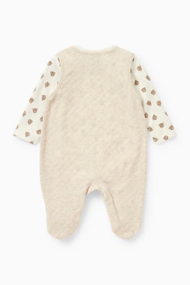 Unisex - Orsetto - set con tutina - 2 pezzi - beige