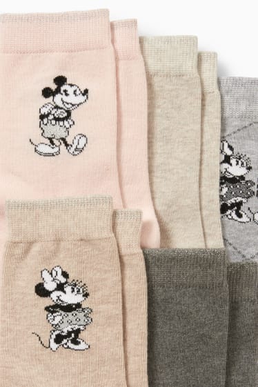 Dames - Set van 5 paar - sokken met motief - Disney - lichtgrijs