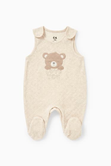 Unisex - Orsetto - set con tutina - 2 pezzi - beige