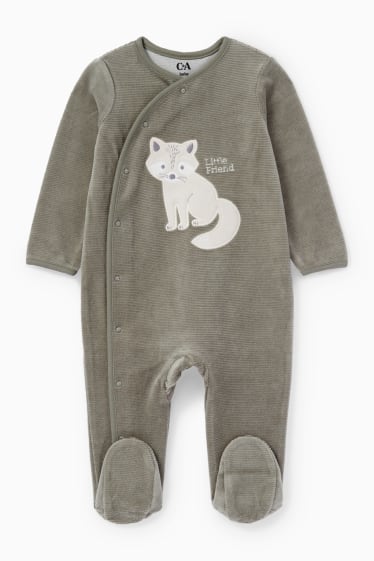 Babys - Vos - baby-pyjama - donkergroen