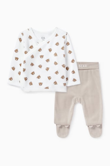 Babies - Teddy bear - newborn outfit - 2-piece - light brown